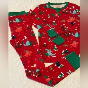 🟢2/$15 NWOT Wondershop Snug Fit Winter Dino Pajamas, size 8.